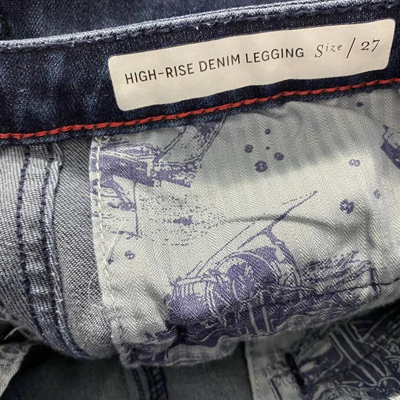 Anthropologie Pilcro High-Rise Capri Denim Legging Jeans Dark‎ Wash Blue Size 27 - Picture 10 of 12